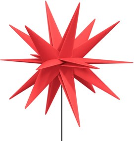 3 db összecsukható tüskés piros LED-es karácsonyi lámpa 57 cm