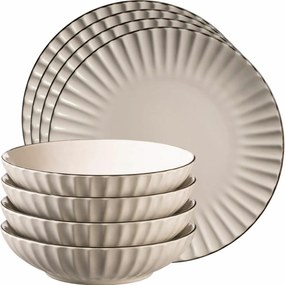 Mäser 8 db lapos és mély tányér szett OSITA – krémes