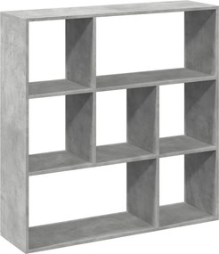 vidaXL betonszürke szerelt fa elválasztó könyvespolc 102x29x103,5 cm