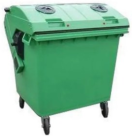 Manutan  Műanyag kültéri hulladékgyűjtő szelektív hulladékhoz, 1100 l térfogat, zöld%
