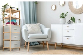 G21 Bambusz polc kosarakkal, 5 polc, bézs, 5 emelet