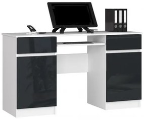 A5 Számítógép asztal (fehér/fényes grafit)