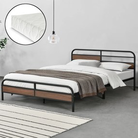 [en.casa] Fém ágykeret és ágyrács Aarau 180x200 cm fekete