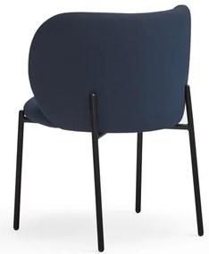 Sötétkék kárpitozott étkezőfotel szett 2 db-os Mogi – Teulat