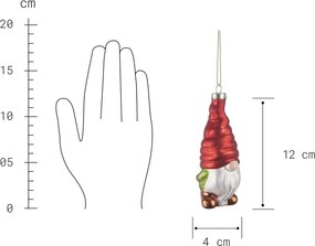 HANG ON üveg karácsonyfadísz, törpe 11cm