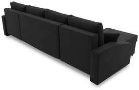 Sparta Plus sarokkanapé, szövet anyag, univerzális oldal, fekete