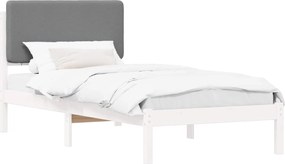 vidaXL Ágykeret Kárpitozott Fejtámlával Világosszürke 90 x 190 cm