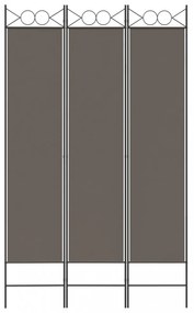 3 paneles antracitszürke szövet térelválasztó 120x200 cm