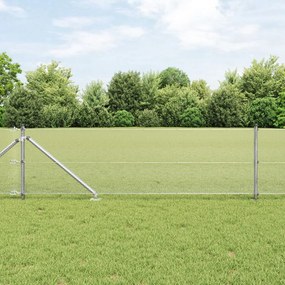 Kerítésoszlop Készlet 2 db Horganyzott acél 10 x 0.5 m Tartós