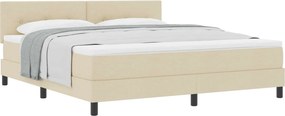 vidaXL Boxrugós ágy matracmal fejtámlával Krém 180 x 200 cm szövet