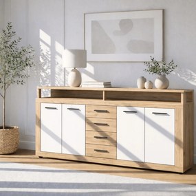BLAGO komód 190 cm artisan tölgy/fehér