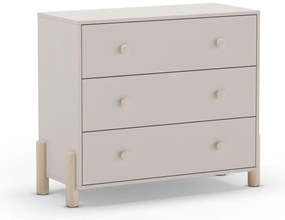 Krémszínű borovi fenyő alacsony gyerek komód 90x80 cm Enola – Marckeric