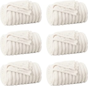 vidaXL Takarók 6 pcs Krém 150 x 130 cm Gyapjú