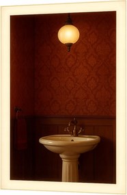 Tükör 70x80 cm Fürdőszoba Led világítás Modern Téglalap alakú Taurus