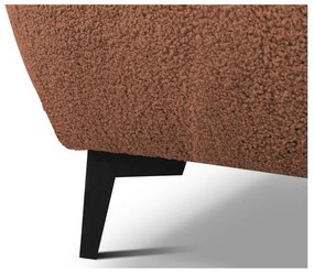 Terrakotta színű kárpitozott ágyneműtartós franciaágy ágyráccsal 180x200 cm Makapu – Makamii