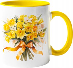 Bögre Csodálatos Csokor Virágok NárciszOK Kerámia Akvarell 330ml+CSOMAGOLÁS+név