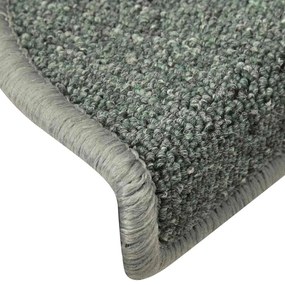 30 db sötétzöld félkör alakú lépcsőszőnyeg 56 x 17 x 3 cm