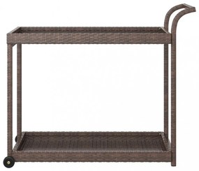 barna polyrattan bárkocsi 100 x 45 x 83 cm