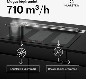 Klarstein Brisa, páraelszívó 90 cm, kihúzható, rozsdamentes acél, 710 m³/h, A+