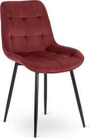 Krzesło CHRIS Bordowe Welurowe