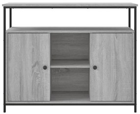 szürke sonoma színű szerelt fa tálalószekrény 100 x 35 x 80 cm