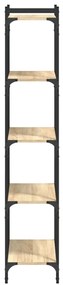 5 szintes sonoma tölgy szerelt fa könyvespolc 60 x 30 x 154 cm