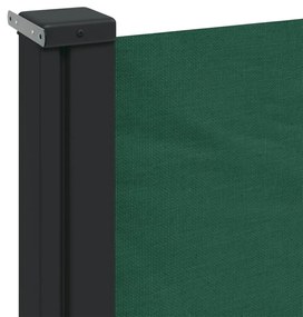 sötétzöld behúzható oldalsó napellenző 120 x 500 cm