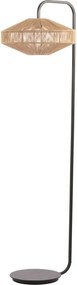 Matt fekete-natúr színű állólámpa textil búrával (magasság 164 cm) Lyra – Light &amp; Living