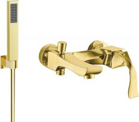Mexen Estrella R02 kád csaptelep zuhanyszettel, arany - 7233R02-50