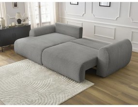 Sötétszürke kordbársony kinyitható sarokkanapé (bal oldali) Lucien – Bobochic Paris