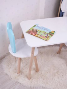 Gyerekasztal székekkel Bunny One Chair Set - Baby Blue, White