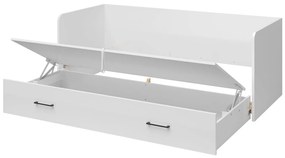 Egyszemélyes széthúzható ágy 80 cm Tetrix 13 (fényes fehér) (tárolóhellyel). 1098494