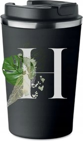 Prémium termo bögre fekete H betűvel monogrammal Hania KT_193_cz