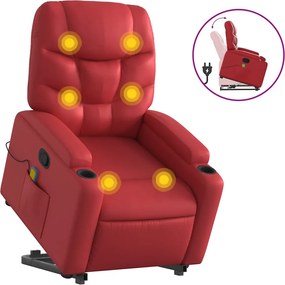 vidaXL piros műbőr dönthető masszázs- és állófotel