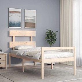 tömör fa ágy időseknek fejtámlával 90x200 cm