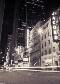 Poszter 20,5x28,4cm Times square és Broadway éjszaka New York 3, Assaf Fran