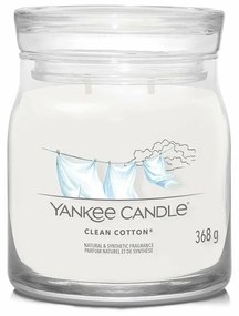 Yankee Candle Signature Clean Cotton  illatos gyertya közepes üvegben, 368 g
