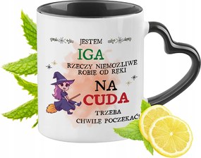 Igi Bögre Fekete Szív Alakú Füllel Ajándék Nyomtatott