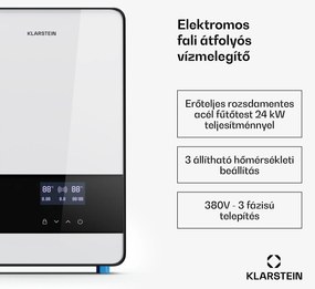 Klarstein Blaze Flow Elektromos átfolyós vízmelegítő, rozsdamentes acél fűtőelem, LED kijelző, 24 kW