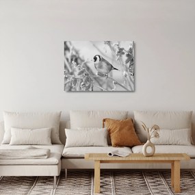 Üveg kép - Egy madár télen (70x50 cm)