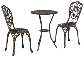 vidaXL Kert Bistro Készlet 3 pcs Bronz Alumínium