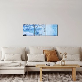 Kép - Hideg vízesések (órával) (90x30 cm)