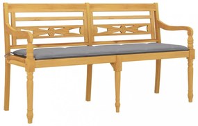 tömör tíkfa Batavia pad szürke párnával 150 cm