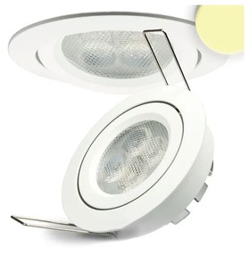 Süllyesztett LED lámpa, fehér, 8W, 420 lm, 2700K melegfehér, 72°, fényerőszabályozható