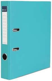 Iratrendező, 50 mm, A4, PP/karton, élvédő sínnel, VICTORIA OFFICE, Basic, türkiz (IDI50T)