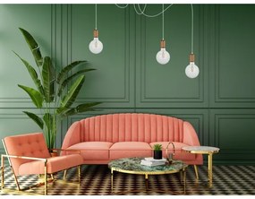 Csillár zsinóron MIROS 3xE27/60W/230V pók fehér/réz