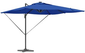 Cantilever Roma Napernyő LED lámpákkal, azúrkék – 286 x 285 x 270 cm, alumínium.