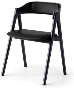 Mette fekete tölgyfa étkezőszék bőr ülőfelülettel - Findahl by Hammel