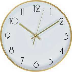 Falióra Konyha Nappaliba Fehér-Arany Analóg Kerek 30 cm LZE-23