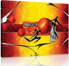 Vászonkép 100x75 Absztrakt figura gömb mozgás kontraszt meleg színek dinamika
